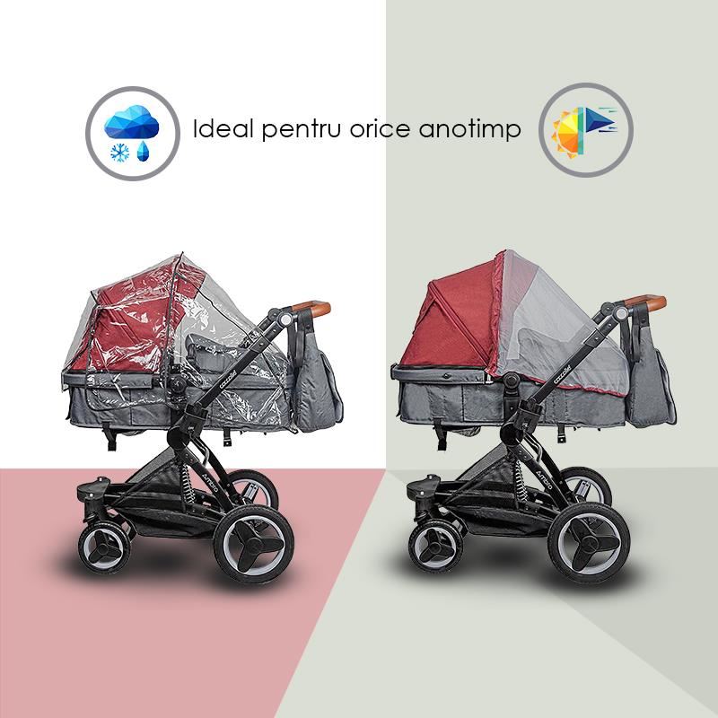 Carucior transformabil 3in1 Coccolle Ambra Safari Beige - gogobaby.ro