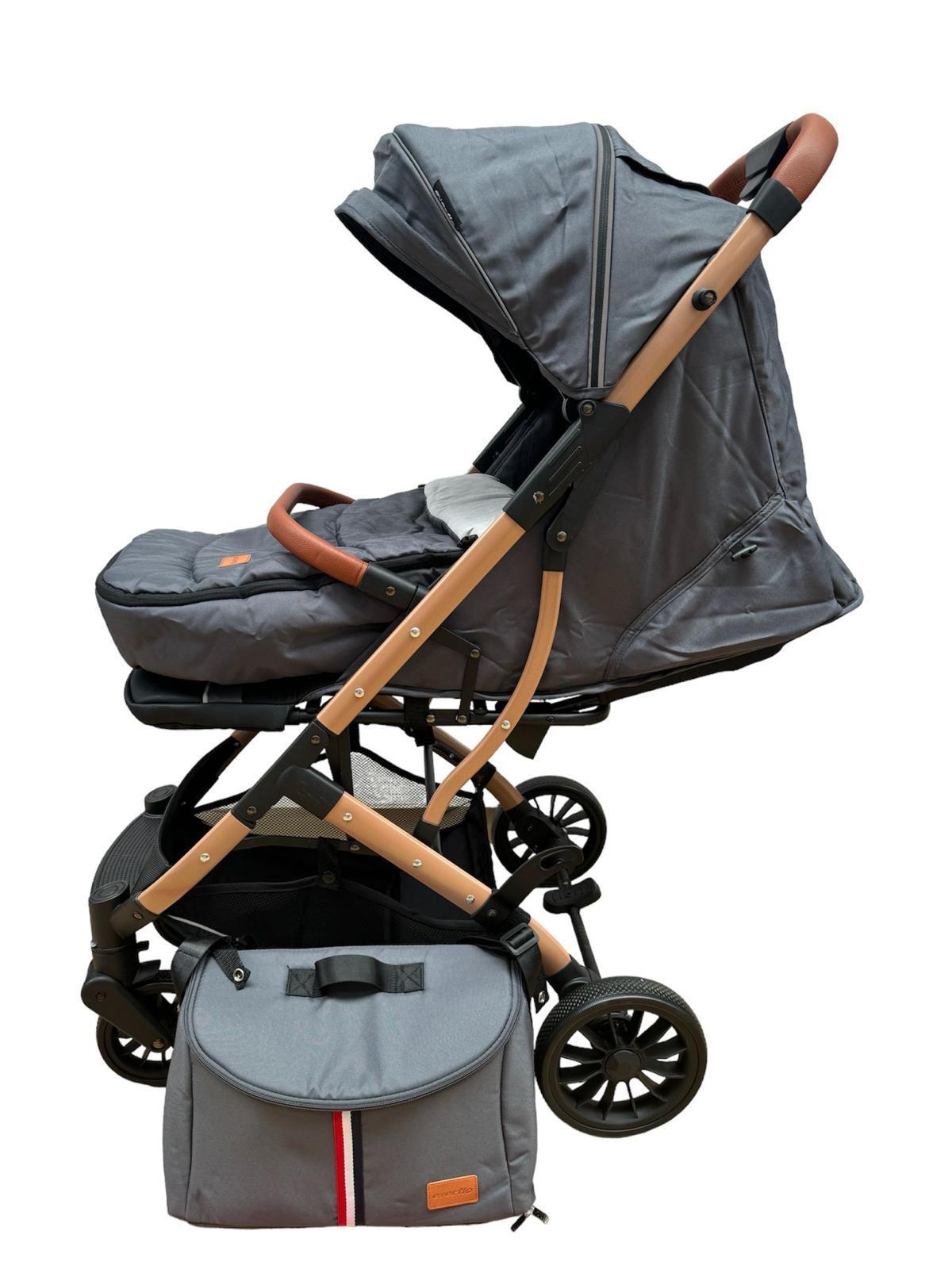 Carucior Sport L-Sun Jack, cu saculet de iarna inclus, geanta parinti si pliere compacta tip troller, culoare GRI - gogobaby.ro