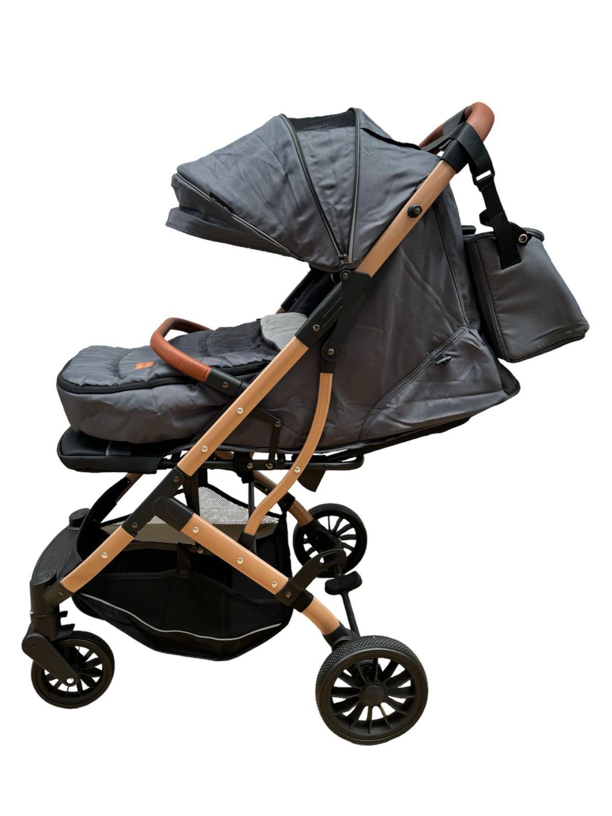 Carucior Sport L-Sun Jack, cu saculet de iarna inclus, geanta parinti si pliere compacta tip troller, culoare GRI - gogobaby.ro
