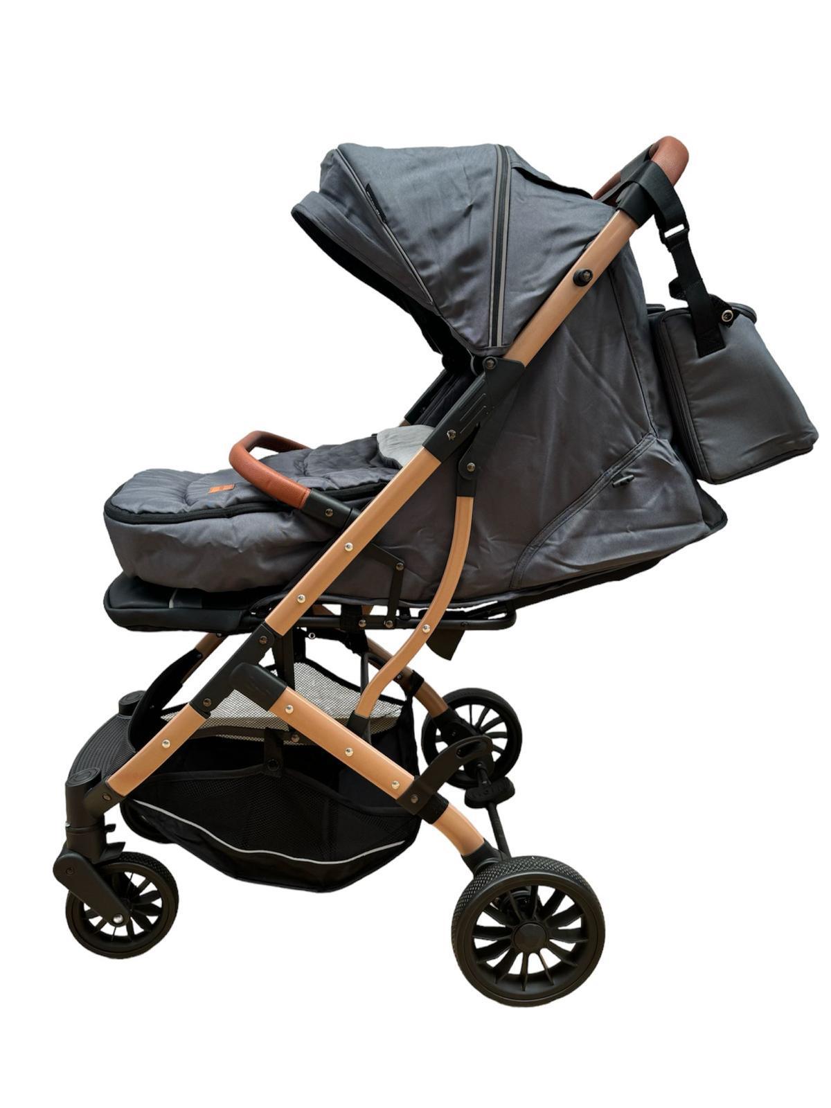 Carucior Sport L-Sun Jack, cu saculet de iarna inclus, geanta parinti si pliere compacta tip troller, culoare GRI - gogobaby.ro