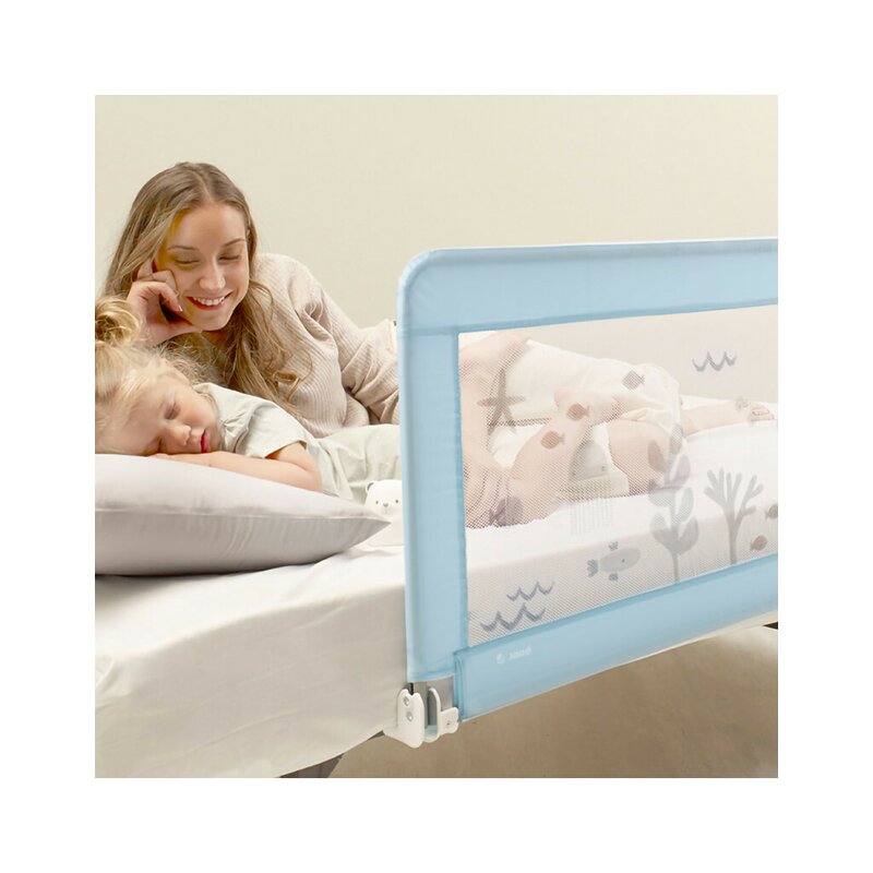 Aparatoare pat, Jane, 130 x 55 cm, Cu saculet de depozitare, Cu design, Conform standardelor europene BS 7972:2001+A1:2009, Lazuli Blue - gogobaby.ro