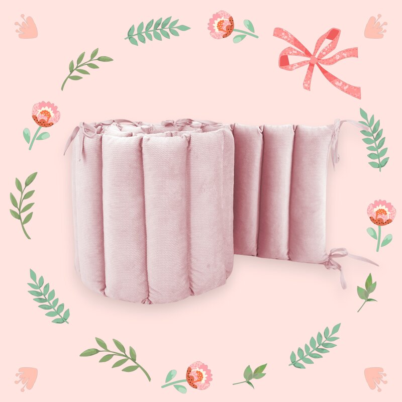 Aparatoare pentru patut, MimiNu, Tip panou, Pentru patut, Lungime 180 cm, Din catifea, Raspberry - gogobaby.ro