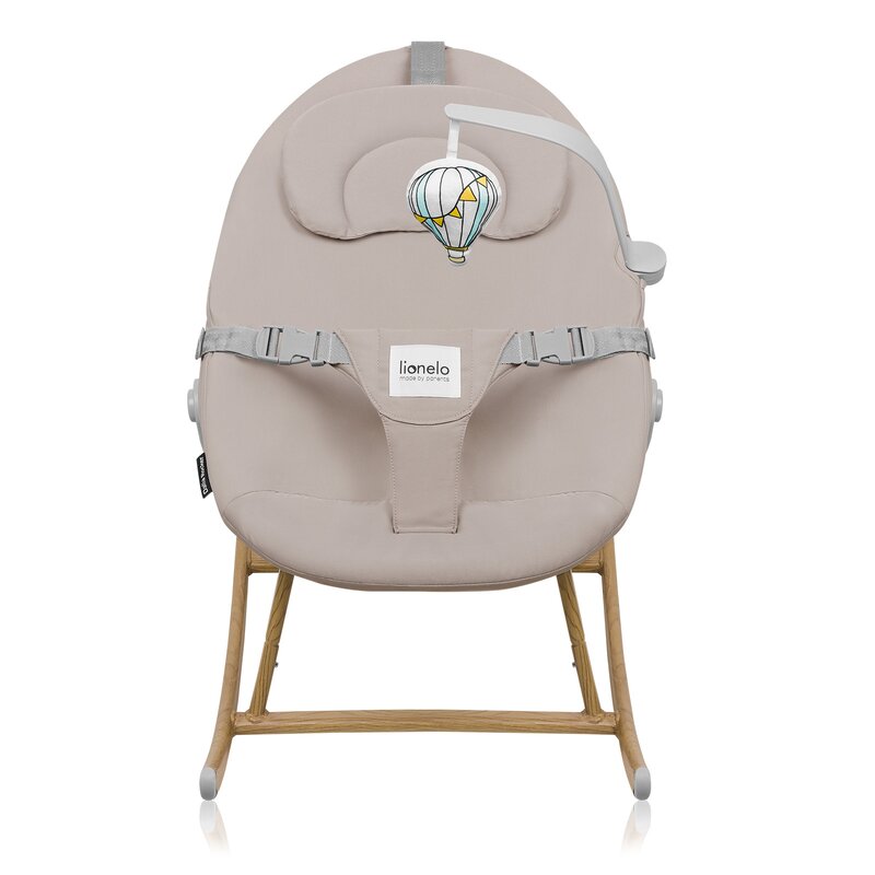 Balansoar, Lionelo, Dalia, Inaltime reglabila in 2 pozitii, Cu husa detasabila, Bara de jucarii, Pana la 9 kg, Usor, 3.2 kg, Bej - gogobaby.ro