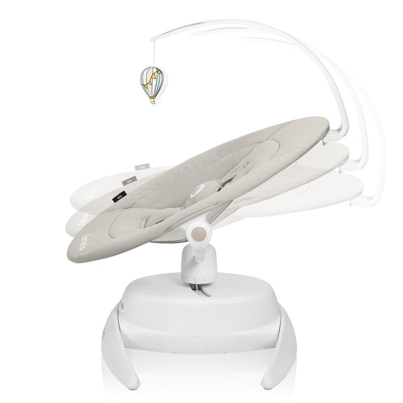 Balansoar, Lionelo, Iris, 2 in 1, Rotire 360 grade, Electric, Cu 3 moduri de leganare, Cu 5 trepte de viteza, Cu 3 pozitii de inclinare, 12 melodii, Silentios, Pana la 9 kg, Bej - gogobaby.ro