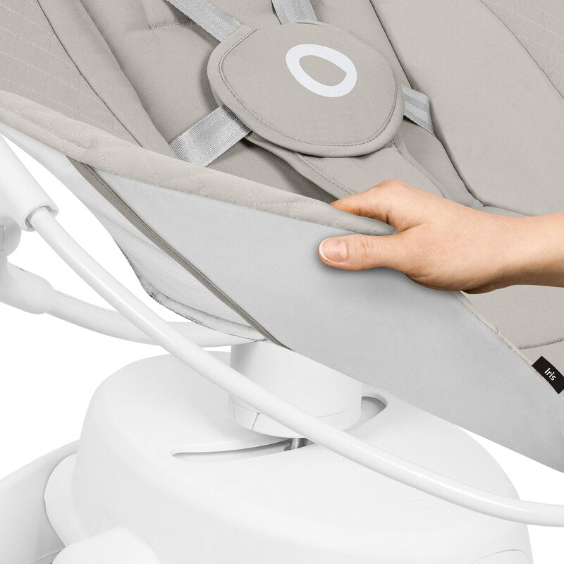 Balansoar, Lionelo, Iris, 2 in 1, Rotire 360 grade, Electric, Cu 3 moduri de leganare, Cu 5 trepte de viteza, Cu 3 pozitii de inclinare, 12 melodii, Silentios, Pana la 9 kg, Bej - gogobaby.ro