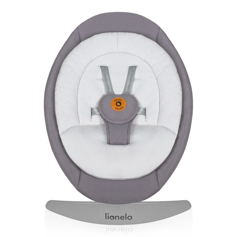 Balansoar, Lionelo, Mell, 2 in 1, Rotire 360 grade, Electric, Cu 3 moduri de leganare, Cu 5 trepte de viteza, Cu 3 pozitii de inclinare, Cu timer, 12 melodii si 2 sunete ale naturii, Pana la 9 kg, Gri - gogobaby.ro