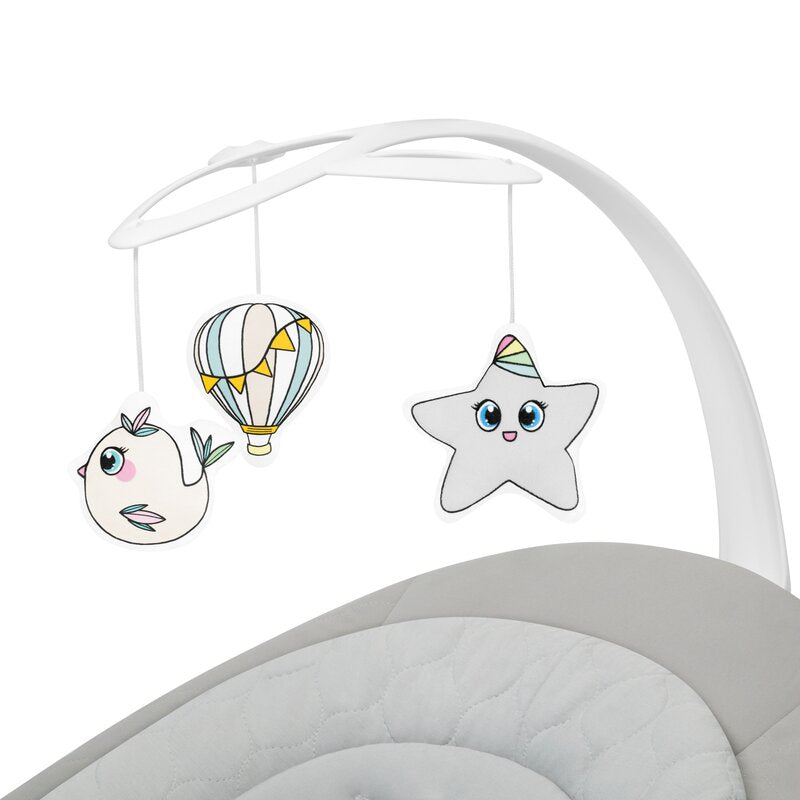 Balansoar, Lionelo, Mell, 2 in 1, Rotire 360 grade, Electric, Cu 3 moduri de leganare, Cu 5 trepte de viteza, Cu 3 pozitii de inclinare, Cu timer, 12 melodii si 2 sunete ale naturii, Pana la 9 kg, Bej - gogobaby.ro