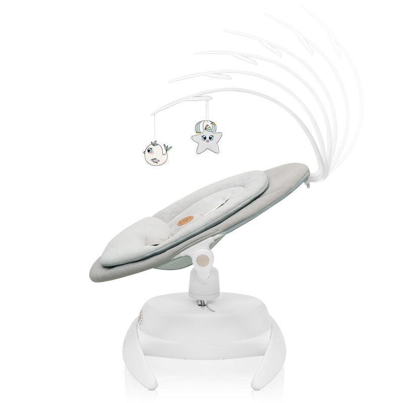 Balansoar, Lionelo, Mell, 2 in 1, Rotire 360 grade, Electric, Cu 3 moduri de leganare, Cu 5 trepte de viteza, Cu 3 pozitii de inclinare, Cu timer, 12 melodii si 2 sunete ale naturii, Pana la 9 kg, Bej - gogobaby.ro
