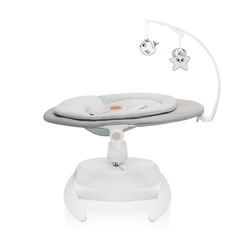 Balansoar, Lionelo, Mell, 2 in 1, Rotire 360 grade, Electric, Cu 3 moduri de leganare, Cu 5 trepte de viteza, Cu 3 pozitii de inclinare, Cu timer, 12 melodii si 2 sunete ale naturii, Pana la 9 kg, Bej - gogobaby.ro