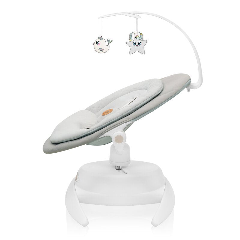 Balansoar, Lionelo, Mell, 2 in 1, Rotire 360 grade, Electric, Cu 3 moduri de leganare, Cu 5 trepte de viteza, Cu 3 pozitii de inclinare, Cu timer, 12 melodii si 2 sunete ale naturii, Pana la 9 kg, Bej - gogobaby.ro