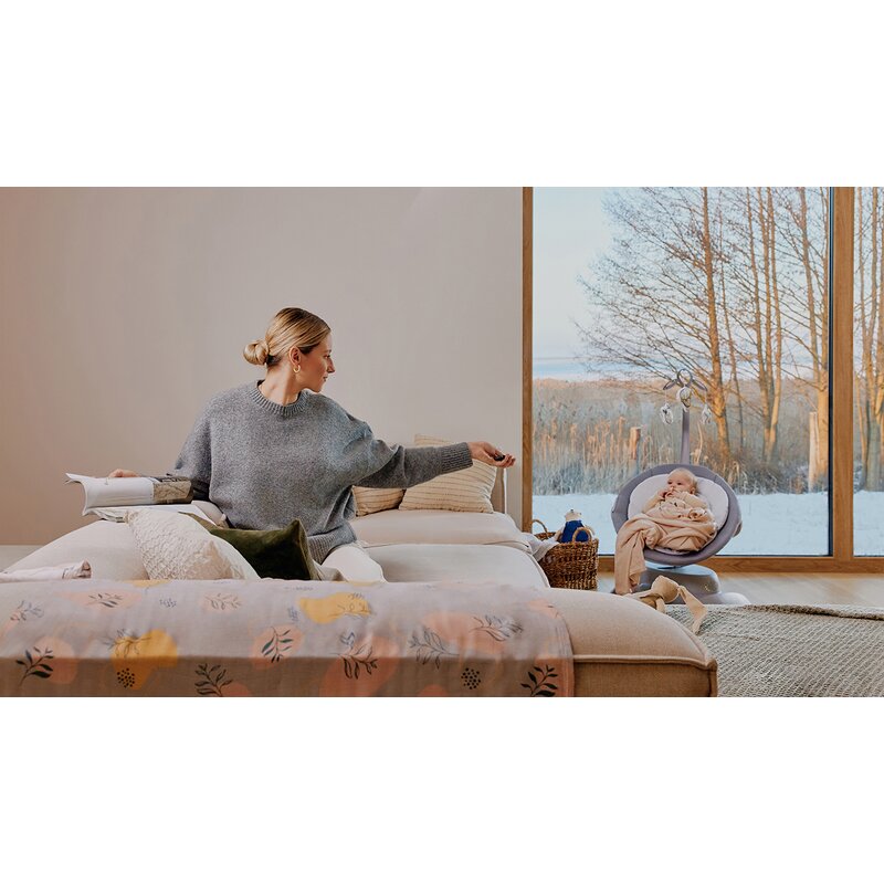 Balansoar, Lionelo, Mell, 2 in 1, Rotire 360 grade, Electric, Cu 3 moduri de leganare, Cu 5 trepte de viteza, Cu 3 pozitii de inclinare, Cu timer, 12 melodii si 2 sunete ale naturii, Pana la 9 kg, Bej - gogobaby.ro