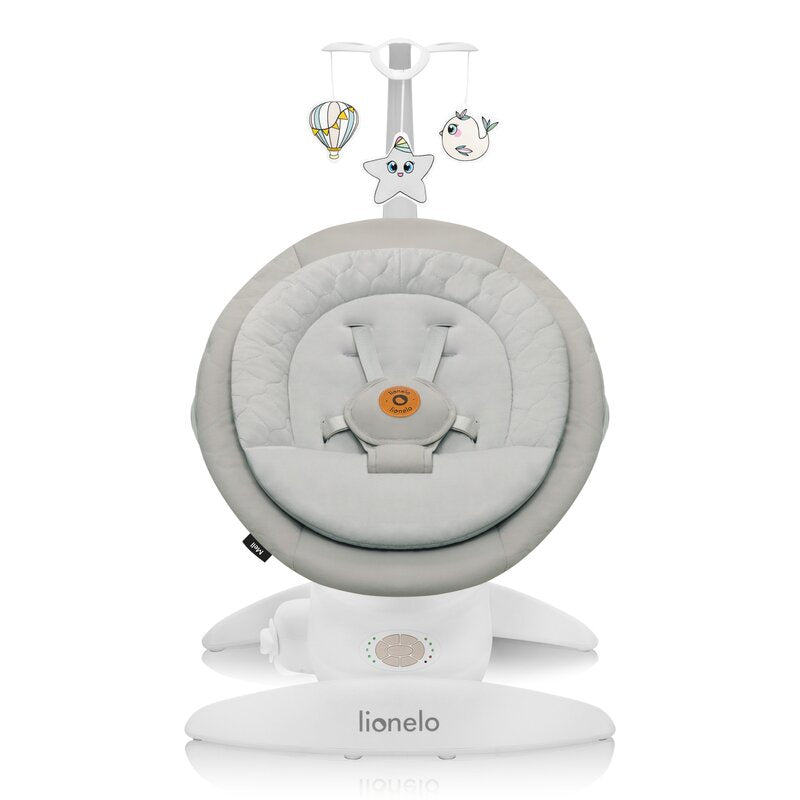 Balansoar, Lionelo, Mell, 2 in 1, Rotire 360 grade, Electric, Cu 3 moduri de leganare, Cu 5 trepte de viteza, Cu 3 pozitii de inclinare, Cu timer, 12 melodii si 2 sunete ale naturii, Pana la 9 kg, Bej - gogobaby.ro
