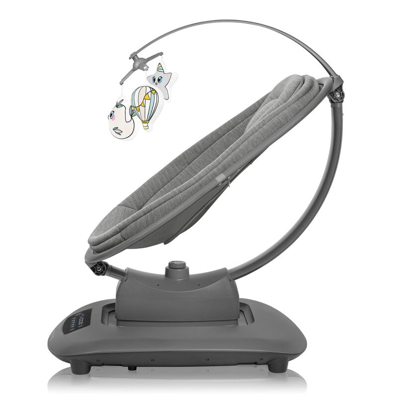 Balansoar si sezlong, Lionelo, Blossom, 5 melodii, 5 moduri de balansare, Cu jucarii, Husa respirabila, 60% bambus, Cu telecomanda, Reglare pozitie scaun pentru somn, Pana la 9 kg, Gri - gogobaby.ro
