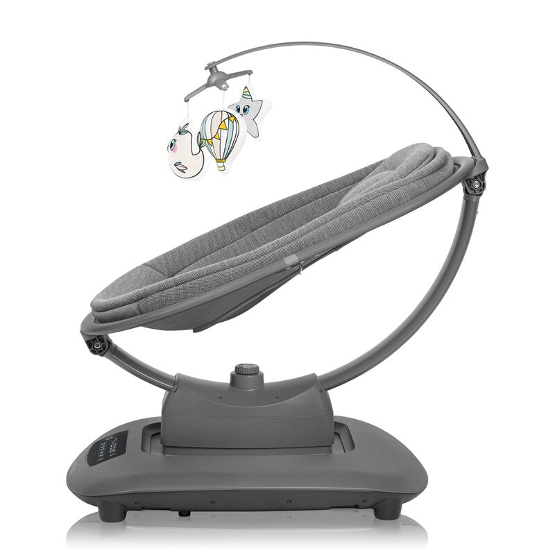 Balansoar si sezlong, Lionelo, Blossom, 5 melodii, 5 moduri de balansare, Cu jucarii, Husa respirabila, 60% bambus, Cu telecomanda, Reglare pozitie scaun pentru somn, Pana la 9 kg, Gri - gogobaby.ro
