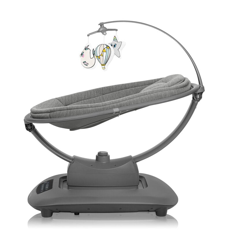 Balansoar si sezlong, Lionelo, Blossom, 5 melodii, 5 moduri de balansare, Cu jucarii, Husa respirabila, 60% bambus, Cu telecomanda, Reglare pozitie scaun pentru somn, Pana la 9 kg, Gri - gogobaby.ro