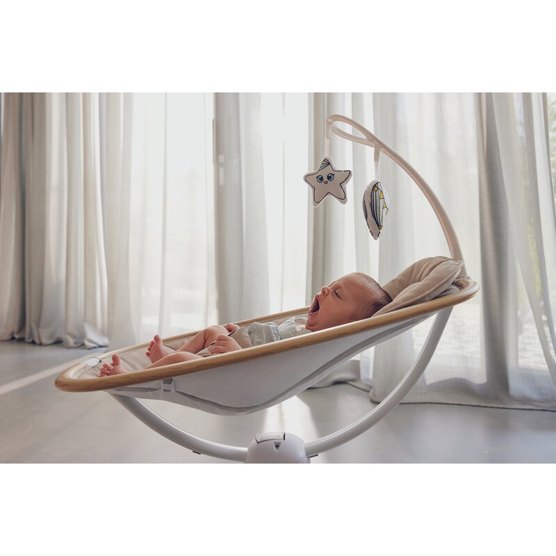 Balansoar si sezlong, Lionelo, Olivia, 2 in 1, Electric, Cu leganare 3D, 5 moduri de balansare in mai multe directii, Cu 13 melodii, Scaun pivotant la 180 grade, Reglabil, Cu arcada jucarii, Bej - gogobaby.ro
