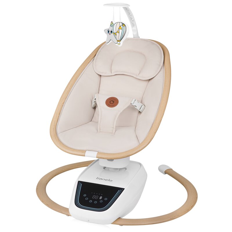Balansoar si sezlong, Lionelo, Olivia, 2 in 1, Electric, Cu leganare 3D, 5 moduri de balansare in mai multe directii, Cu 13 melodii, Scaun pivotant la 180 grade, Reglabil, Cu arcada jucarii, Bej - gogobaby.ro
