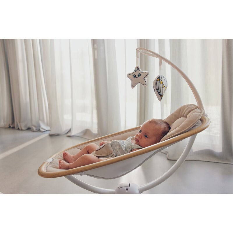 Balansoar si sezlong, Lionelo, Olivia, 2 in 1, Electric, Cu leganare 3D, 5 moduri de balansare in mai multe directii, Cu 13 melodii, Scaun pivotant la 180 grade, Reglabil, Cu arcada jucarii, Bej - gogobaby.ro