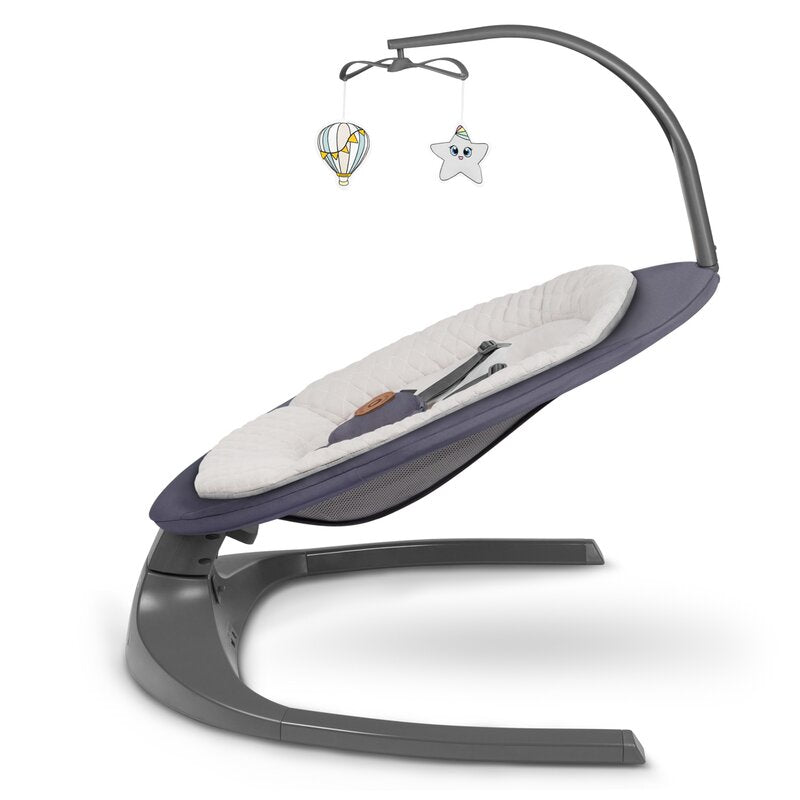 Balansoar si sezlong, Lionelo, Ralf, 2 in 1, Electric, Cu telecomanda si cablu USB, Cu miscare laterala de balansare si 5 niveluri diferite de viteza, Cu 12 melodii, Gri Grafit, Resigilat