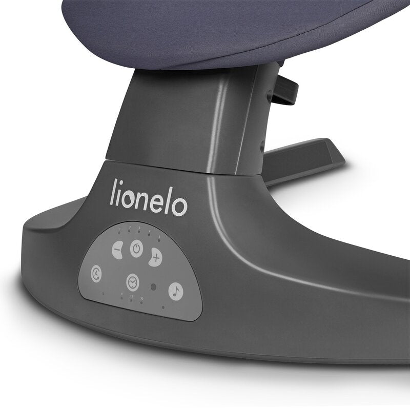 Balansoar si sezlong, Lionelo, Ralf, 2 in 1, Electric, Cu telecomanda si cablu USB, Cu miscare laterala de balansare si 5 niveluri diferite de viteza, Cu 12 melodii, Gri Grafit, Resigilat