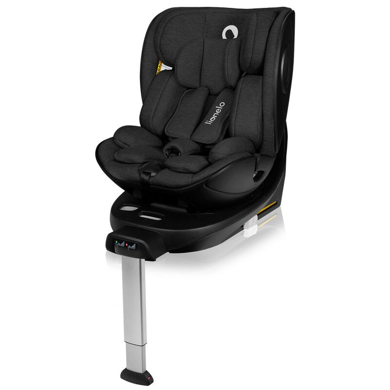 Baza scaun auto i-Size, Lionelo, Moxie, Rotativa 360, Cu isofix si picior stabilizator, Cu indicatori pentru instalare corecta, Negru - gogobaby.ro