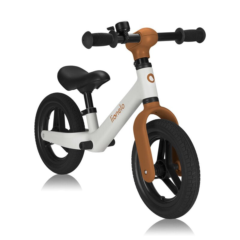 Bicicleta fara pedale, Lionelo, Toni, Cu ghidon si sa reglabile, Ultra usoara, 2.8 Kg, 18 luni+, Sustine 30 kg, Conform cu standardul EN71-1/2/3, Certificata TUV SUD, Bej - gogobaby.ro