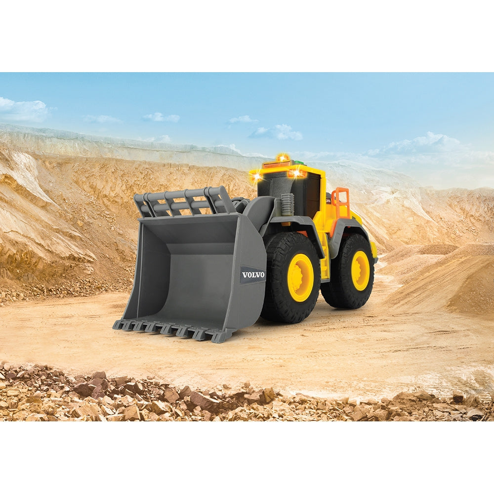 Buldozer Dickie Toys Volvo Wheel Loader 23 cm cu lumini si sunete - gogobaby.ro