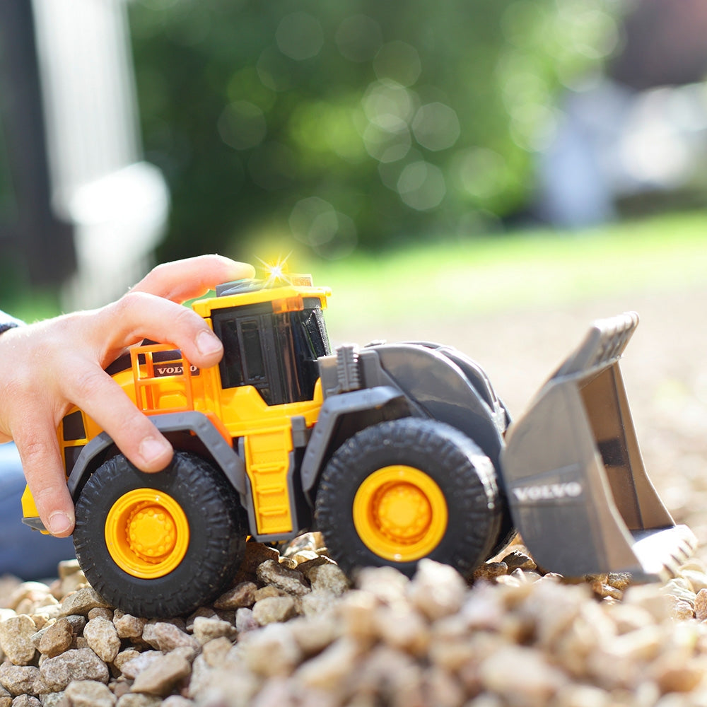Buldozer Dickie Toys Volvo Wheel Loader 23 cm cu lumini si sunete - gogobaby.ro