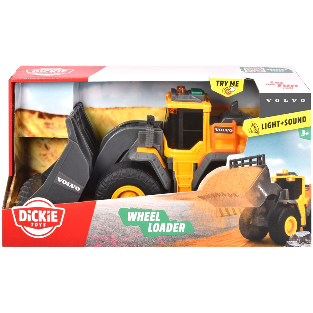 Buldozer Dickie Toys Volvo Wheel Loader 23 cm cu lumini si sunete - gogobaby.ro