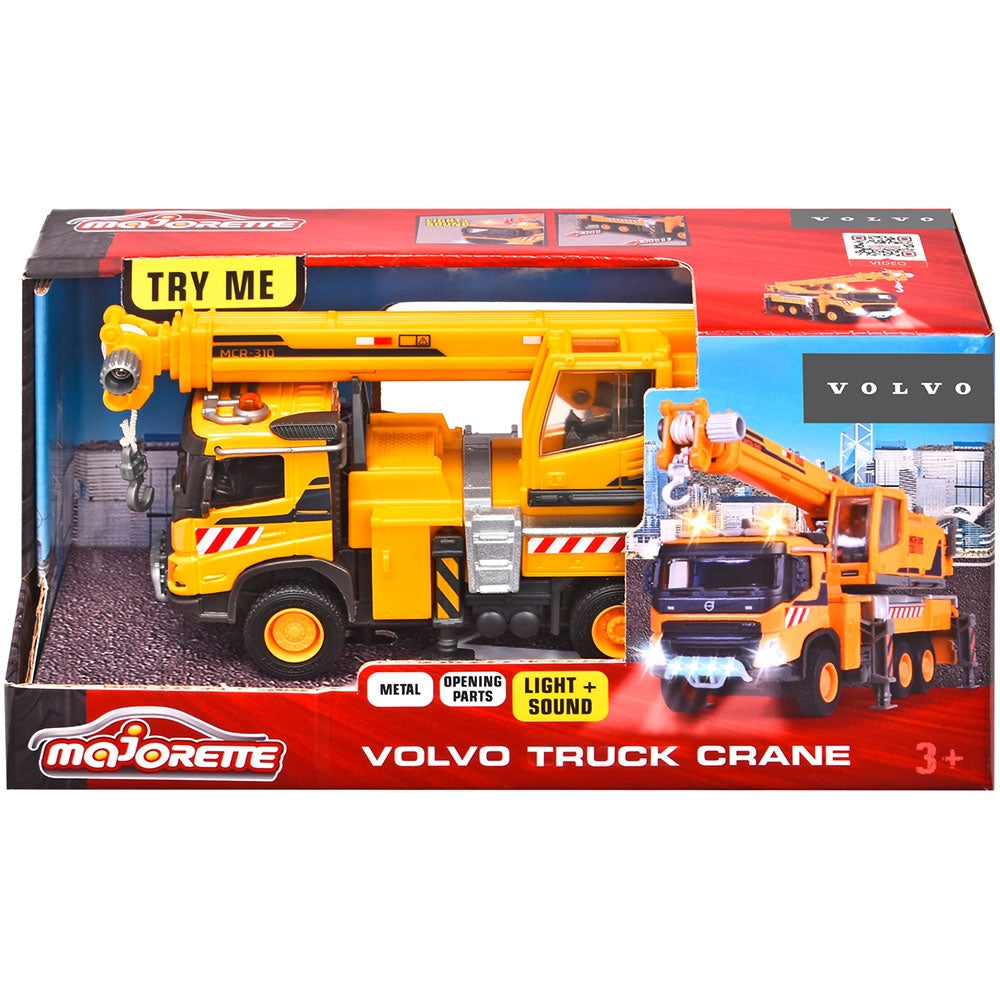 Camion cu macara Majorette Volvo Truck Crane cu lumini si sunete - gogobaby.ro