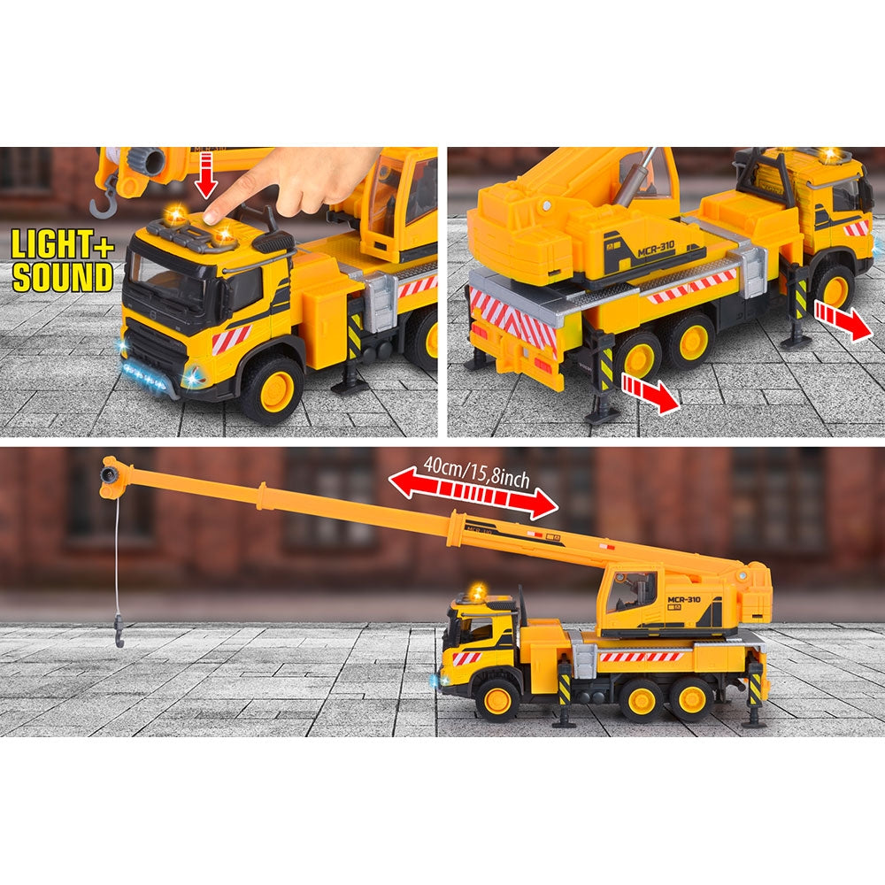 Camion cu macara Majorette Volvo Truck Crane cu lumini si sunete - gogobaby.ro