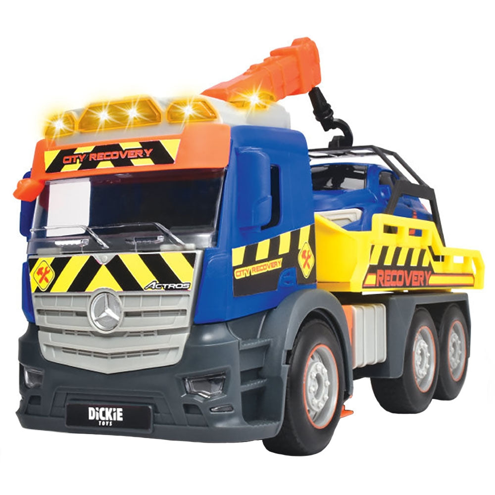 Camion de tractare Dickie Toys Mercedes Recovery cu masinuta - gogobaby.ro