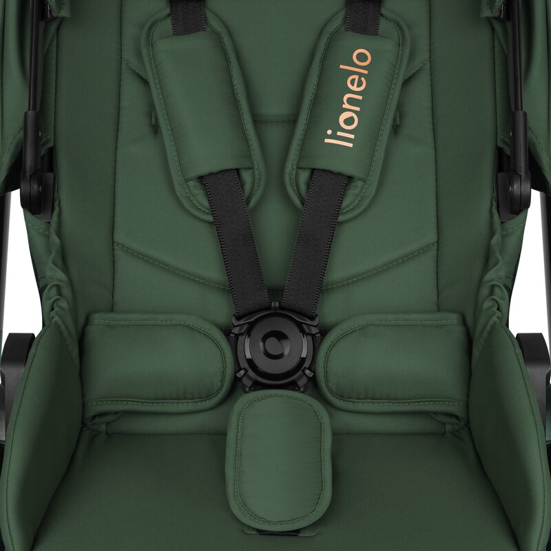 Carucior 2 in 1, Lionelo, Layla, Pana la 22 kg, Cadru aluminiu, Cu landou intarit si salteluta din spuma AirDots, Reversibil, Cu ventilatie 3D, Cu accesorii, EN1888-1, EN1888-2, EN1466, Verde - gogobaby.ro
