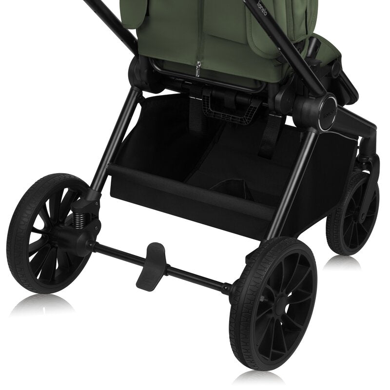 Carucior 2 in 1, Lionelo, Mika Plus, Cadru din aluminiu, Cu landou intarit si salteluta moale, Reversibil, Cu sistem de ventilatie 3D, Cu accesorii, Pana la 22 kg, Conform cu EN1888-1 EN1888-2, EN1466, Verde - gogobaby.ro