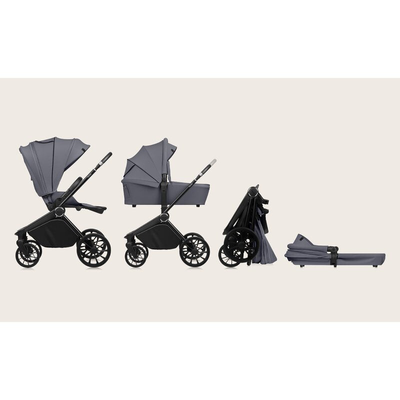 Carucior 2 in 1, Lionelo, Mika Plus, Cadru din aluminiu, Cu landou intarit si salteluta moale, Reversibil, Cu sistem de ventilatie 3D, Cu accesorii, Pana la 22 kg, Conform cu EN1888-1 EN1888-2, EN1466, Gri - gogobaby.ro