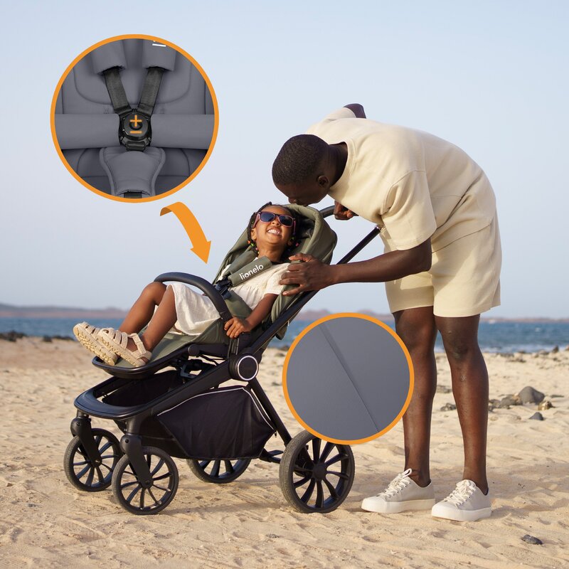 Carucior 2 in 1, Lionelo, Mika Plus, Cadru din aluminiu, Cu landou intarit si salteluta moale, Reversibil, Cu sistem de ventilatie 3D, Cu accesorii, Pana la 22 kg, Conform cu EN1888-1 EN1888-2, EN1466, Gri - gogobaby.ro