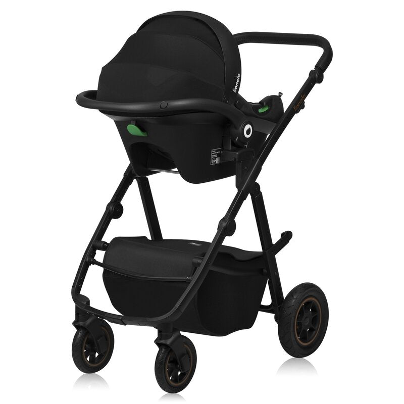 Carucior 3 in 1, Lionelo, Amber Plus, Cadru aluminiu, Cu landou intarit si salteluta moale, Cu scoica auto testata ADAC, Reversibil, Maner ajustabil, Cu accesorii, Cu ventilatie panoramica 3D, Pana la 22 kg, EN1888-1, EN1888-2, EN1466, ECE R129, Bej - gogobaby.ro