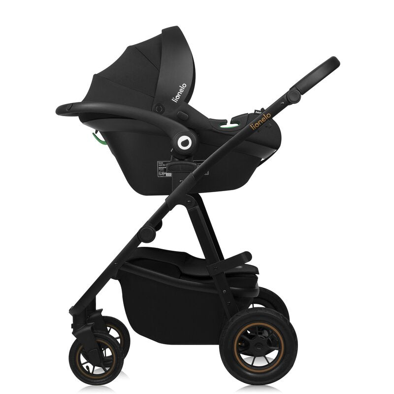 Carucior 3 in 1, Lionelo, Amber Plus, Cadru aluminiu, Cu landou intarit si salteluta moale, Cu scoica auto testata ADAC, Reversibil, Maner ajustabil, Cu accesorii, Cu ventilatie panoramica 3D, Pana la 22 kg, EN1888-1, EN1888-2, EN1466, ECE R129, Bej - gogobaby.ro
