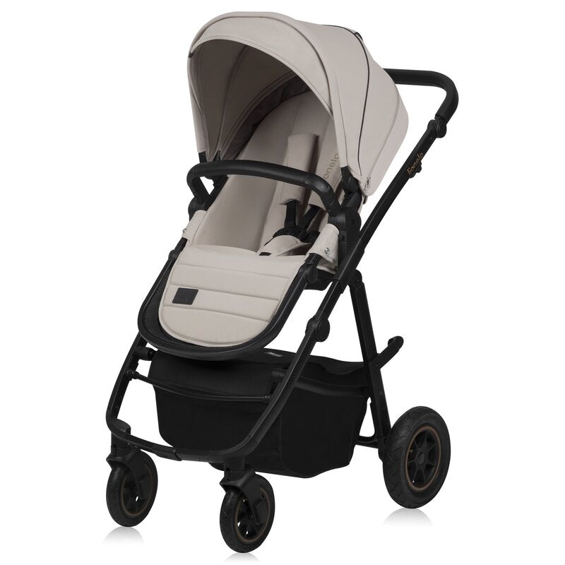 Carucior 3 in 1, Lionelo, Amber Plus, Cadru aluminiu, Cu landou intarit si salteluta moale, Cu scoica auto testata ADAC, Reversibil, Maner ajustabil, Cu accesorii, Cu ventilatie panoramica 3D, Pana la 22 kg, EN1888-1, EN1888-2, EN1466, ECE R129, Bej - gogobaby.ro