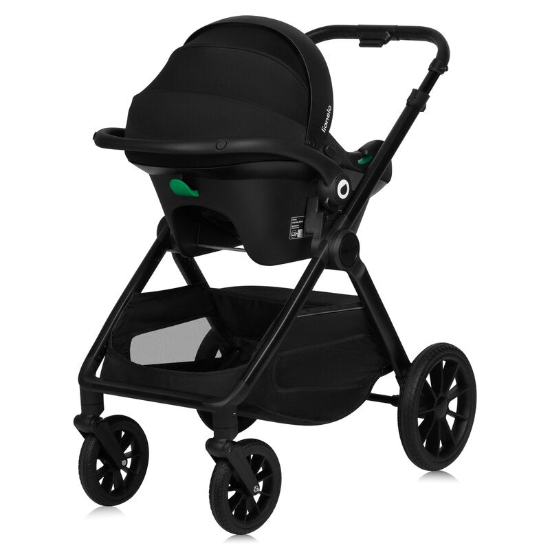Carucior 3 in 1, Lionelo, Layla, Pana la 22 kg, Cadru aluminiu, Cu landou intarit si salteluta din spuma AirDots, Cu scoica auto testata ADAC, Reversibil, Cu ventilatie 3D, Cu accesorii, EN1888-1, EN1888-2, EN1466, Negru - gogobaby.ro