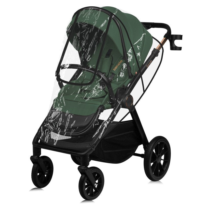 Carucior 3 in 1, Lionelo, Layla, Pana la 22 kg, Cadru aluminiu, Cu landou intarit si salteluta din spuma AirDots, Cu scoica auto testata ADAC, Reversibil, Cu ventilatie 3D, Cu accesorii, EN1888-1, EN1888-2, EN1466, Verde - gogobaby.ro