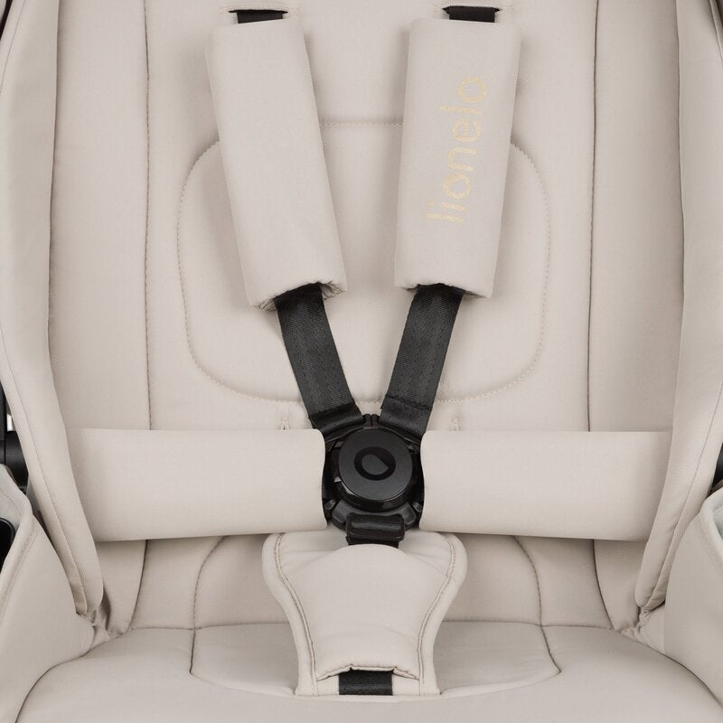 Carucior 3 in 1, Lionelo, Mika Plus, Cadru din aluminiu, Cu landou intarit si salteluta moale, Cu scoica auto testata ADAC, Reversibil, Cu sistem de ventilatie 3D, Cu accesorii, Pana la 22 kg, EN1888-1 EN1888-2 EN1466 ECE R129, Bej - gogobaby.ro