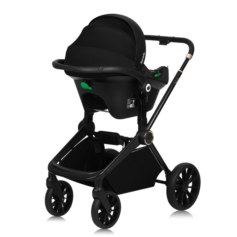 Carucior 3 in 1, Lionelo, Mika Plus, Cadru din aluminiu, Cu landou intarit si salteluta moale, Cu scoica auto testata ADAC, Reversibil, Cu sistem de ventilatie 3D, Cu accesorii, Pana la 22 kg, EN1888-1 EN1888-2 EN1466 ECE R129, Bej - gogobaby.ro