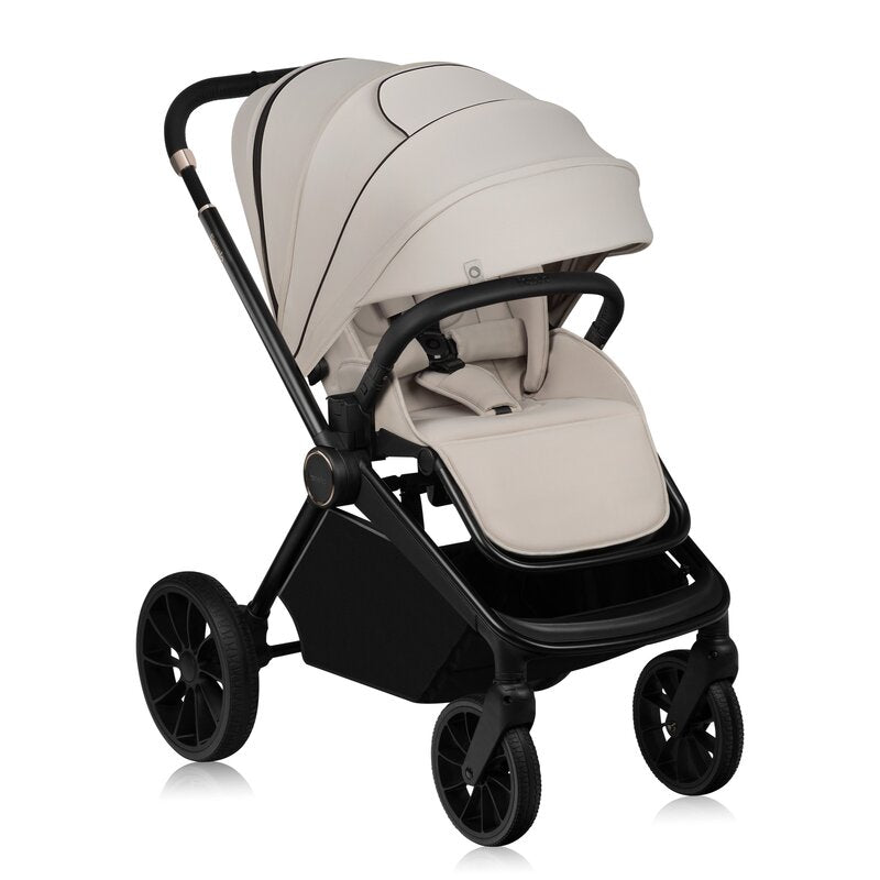 Carucior 3 in 1, Lionelo, Mika Plus, Cadru din aluminiu, Cu landou intarit si salteluta moale, Cu scoica auto testata ADAC, Reversibil, Cu sistem de ventilatie 3D, Cu accesorii, Pana la 22 kg, EN1888-1 EN1888-2 EN1466 ECE R129, Bej - gogobaby.ro