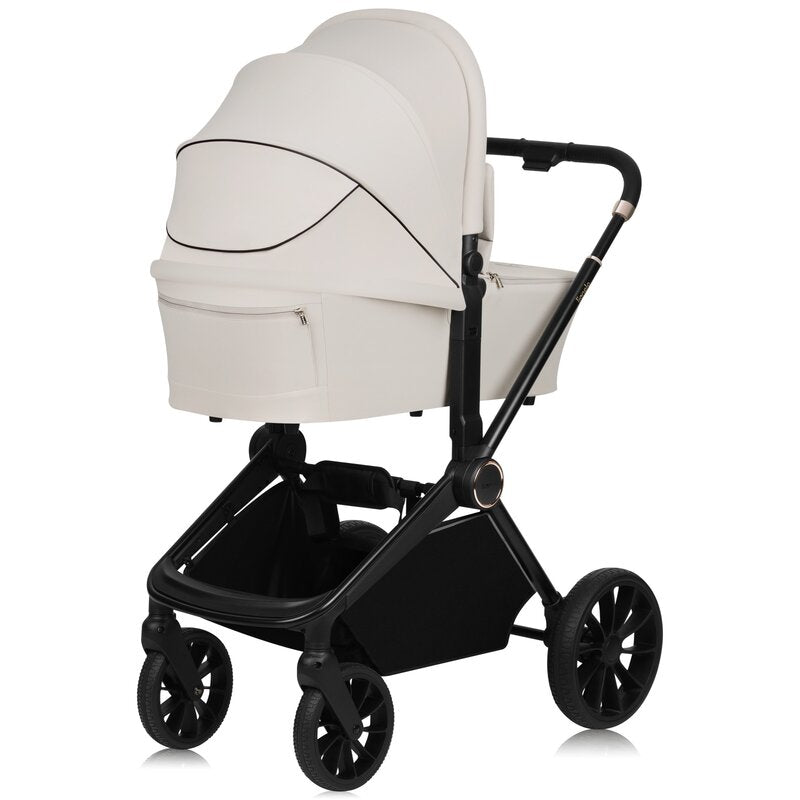 Carucior 3 in 1, Lionelo, Mika Plus, Cadru din aluminiu, Cu landou intarit si salteluta moale, Cu scoica auto testata ADAC, Reversibil, Cu sistem de ventilatie 3D, Cu accesorii, Pana la 22 kg, EN1888-1 EN1888-2 EN1466 ECE R129, Bej - gogobaby.ro