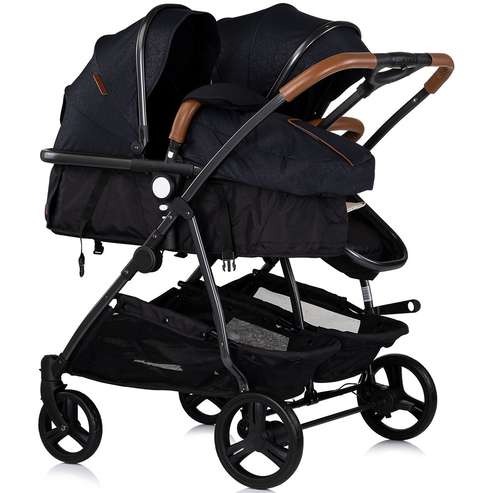 Carucior gemeni Chipolino Duo Smart 2 in 1 blackberry - gogobaby.ro