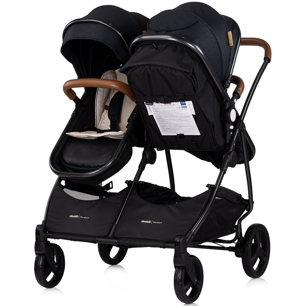 Carucior gemeni Chipolino Duo Smart 2 in 1 blackberry - gogobaby.ro