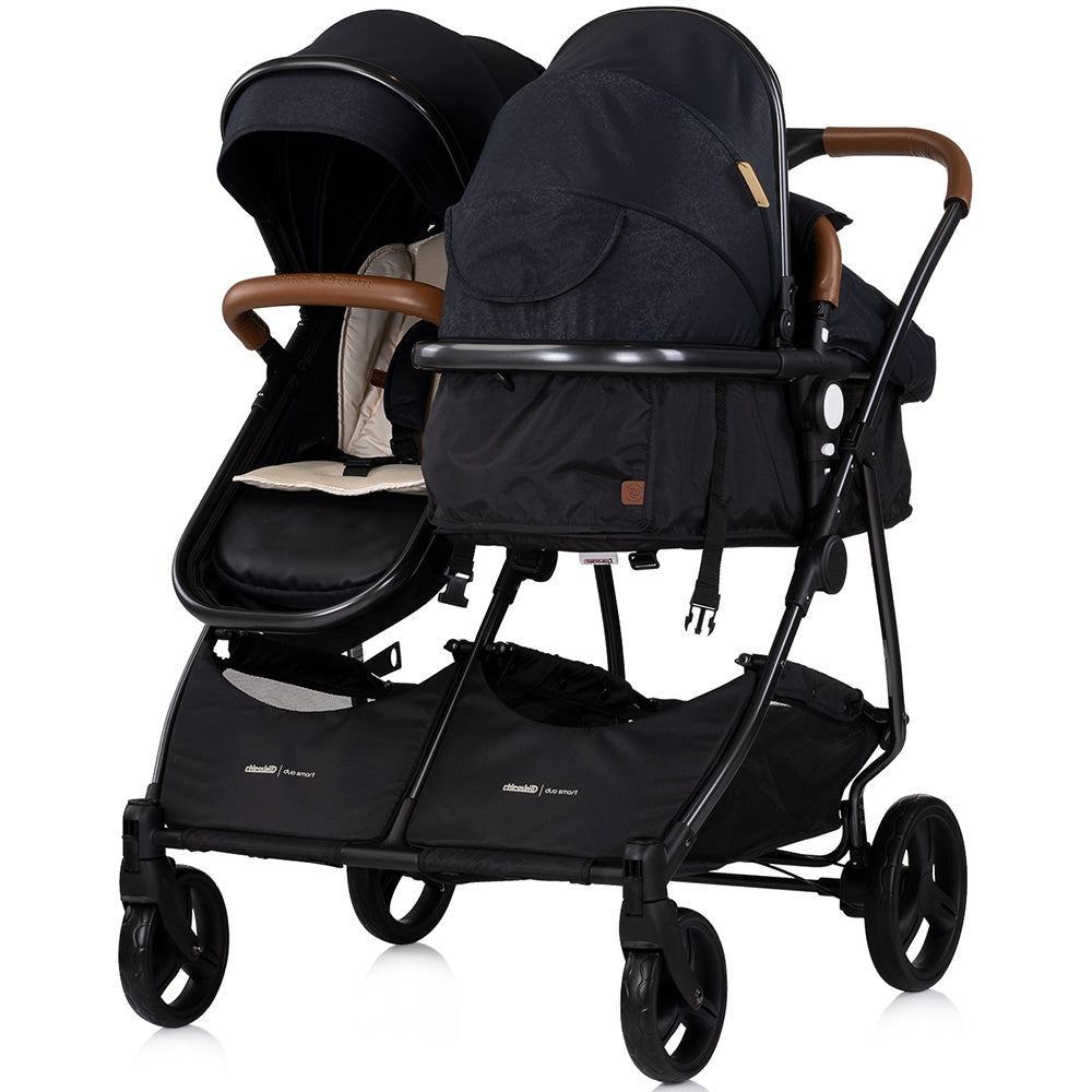 Carucior gemeni Chipolino Duo Smart 2 in 1 blackberry - gogobaby.ro