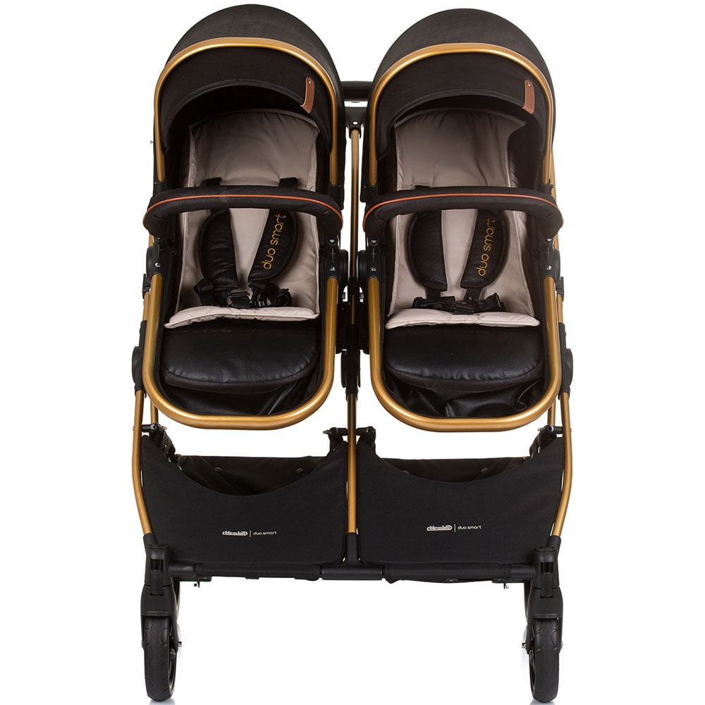 Carucior gemeni Chipolino Duo Smart 2 in 1 obsidian gold - gogobaby.ro