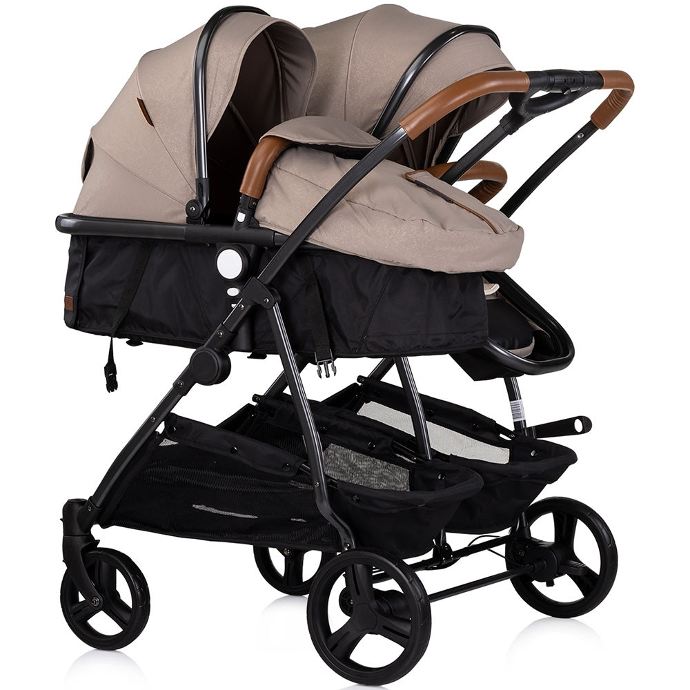 Carucior gemeni Chipolino Duo Smart 2 in 1 tiramisu - gogobaby.ro
